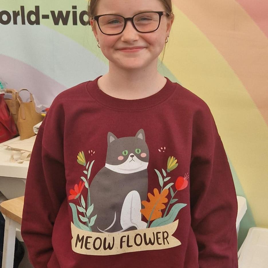 Meow Flower Sweater