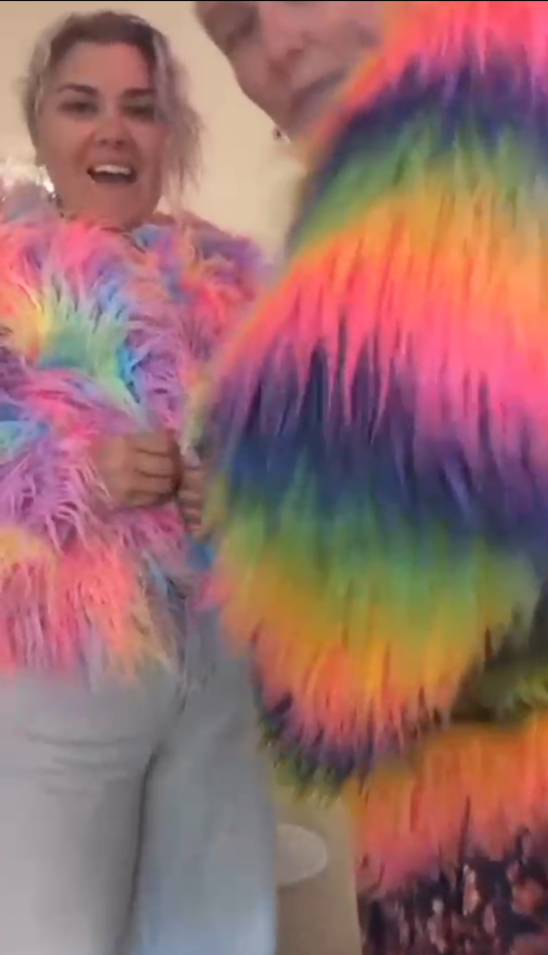Rainbow Fluffy Coat