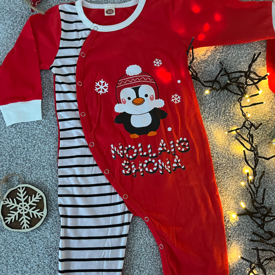 Nollaig Shona Penguin Romper