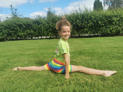 Rainbow Stripe Yoga Shorts - Kids and Adults