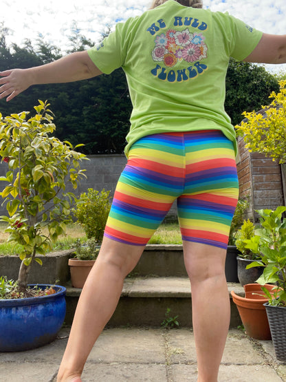 Rainbow Stripe Yoga Shorts - Kids